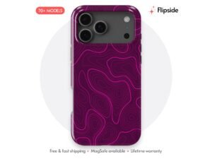 Neon Topographic Map Phone Case