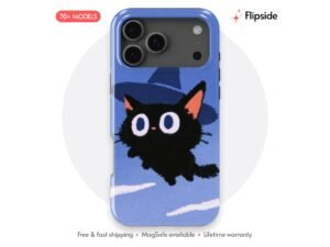 Witch Cat in Flight phone case