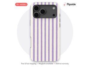 Lavender Awning Stripes phone case