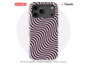 Optical Illusion Blue Wavy Stripes Phone Case