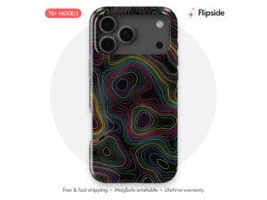 Neon Topographic Lines Phone Case